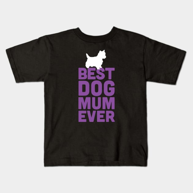 Best Westie Dog Mum Ever - Purple Dog Lover Gift Kids T-Shirt by Elsie Bee Designs